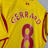 2014/15 LIVERPOOL GERRARD #8 AWAY SHIRT (M) WARRIOR