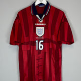 1997/99 ENGLAND SCHOLES #16 AWAY SHIRT (L) UMBRO