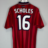 1997/99 ENGLAND SCHOLES #16 AWAY SHIRT (L) UMBRO