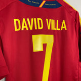 2011/12 SPAIN DAVID VILLA #7 HOME SHIRT (L) ADIDAS