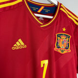 2011/12 SPAIN DAVID VILLA #7 HOME SHIRT (L) ADIDAS