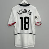 2002/03 MANCHESTER UNITED SCHOLES #18 C/L AWAY SHIRT (M) NIKE