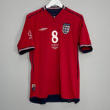 2002/04 ENGLAND SCHOLES #8 AWAY SHIRT (M) UMBRO