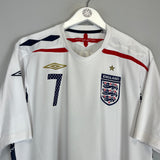 2007/09 ENGLAND BECKHAM #7 HOME SHIRT (XL) UMBRO