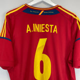 2012/13 SPAIN A.INIESTA #6 HOME SHIRT (XL) ADIDAS