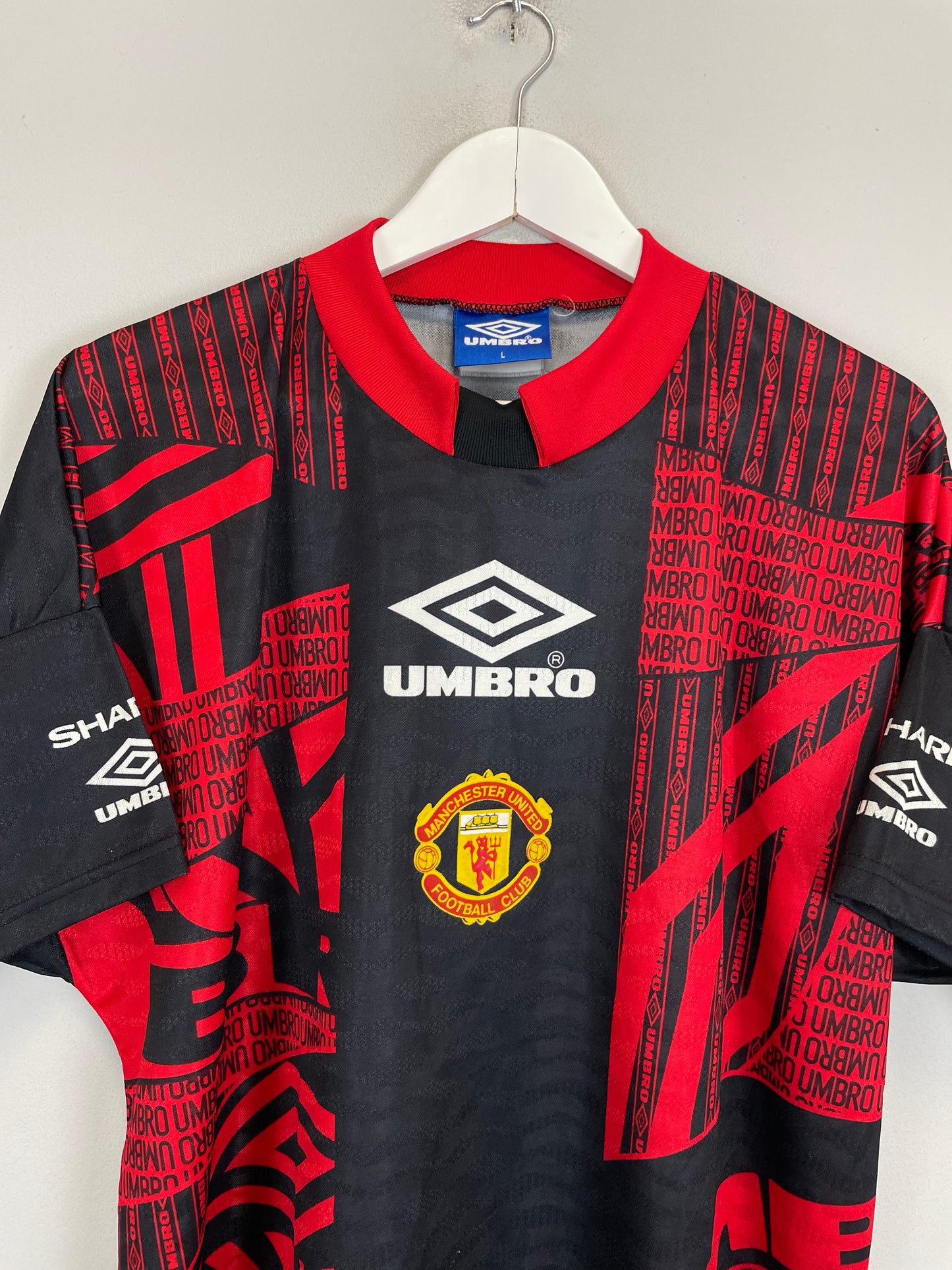 1996/97 MANCHESTER UNITED TRAINING SHIRT (L) UMBRO