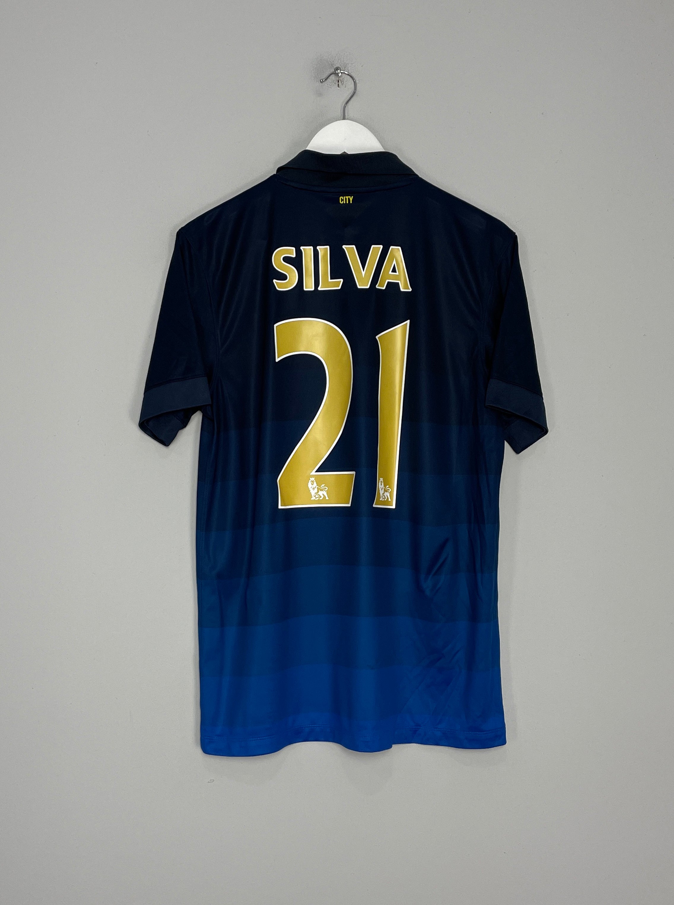 2014/15 MANCHESTER CITY SILVA #21 AWAY SHIRT (M) NIKE