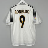 2004/05 REAL MADRID RONALDO #9 *PLAYER ISSUE* HOME SHIRT (L) ADIDAS