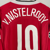 2004/06 MANCHESTER UNITED V.NISTELROOY #10 L/S C/L HOME SHIRT (M) NIKE