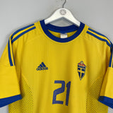 2002/03 SWEDEN IBRAHIMOVIC #21 HOME SHIRT (L) ADIDAS