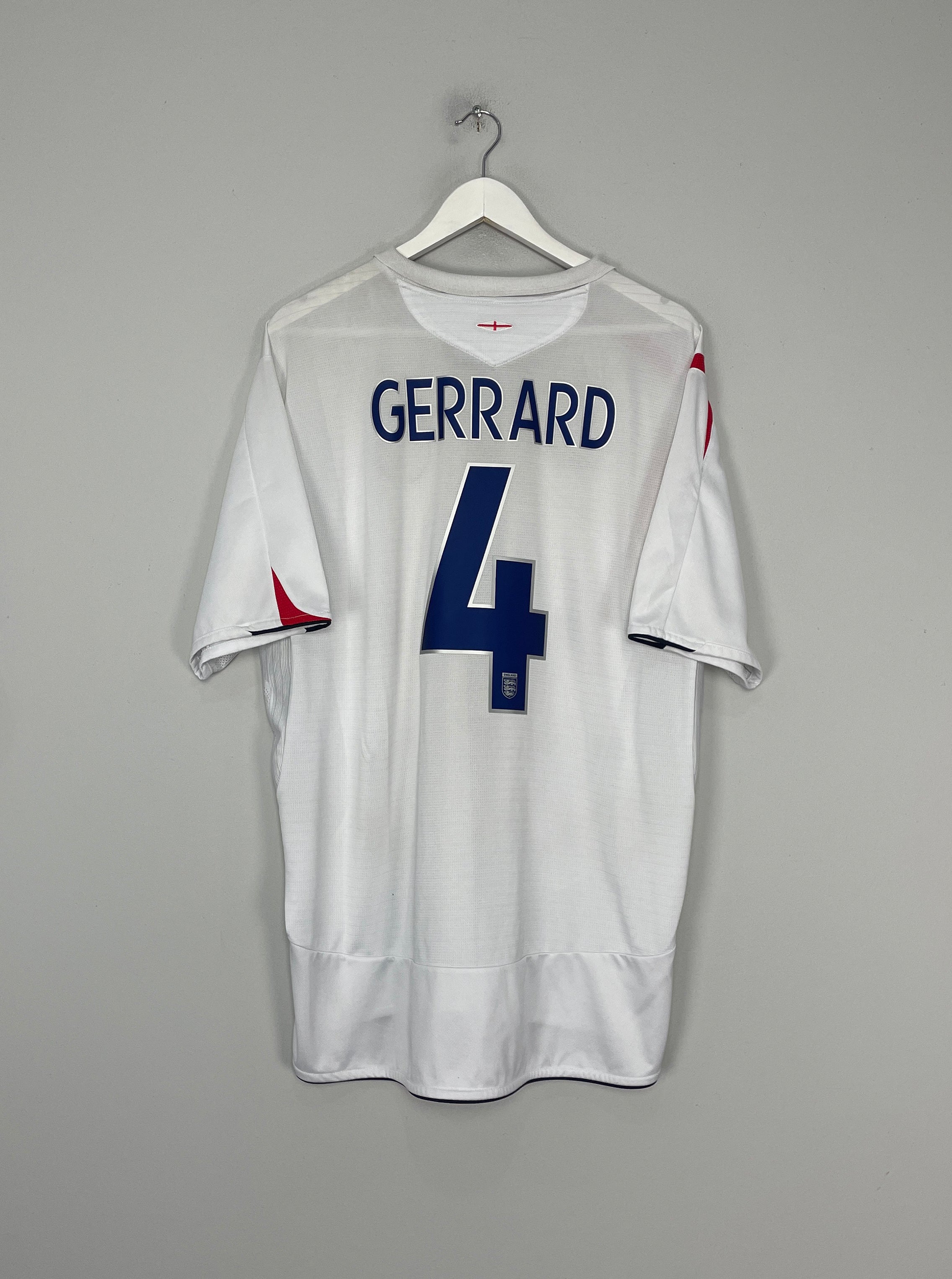 2005/07 ENGLAND GERRARD #4 HOME SHIRT (XXL) UMBRO