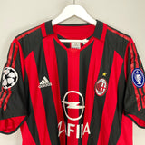 2005/06 AC MILAN KAKA #22 C/L HOME SHIRT (L) ADIDAS