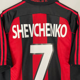 2000/02 AC MILAN SHEVCHENKO #7 HOME SHIRT (L) ADIDAS