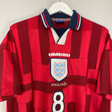 1998/99 ENGLAND GASCOIGNE #8 AWAY SHIRT (L) UMBRO