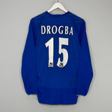 2005/06 CHELSEA DROGBA #15 *CENTENARY* L/S HOME SHIRT (S) UMBRO