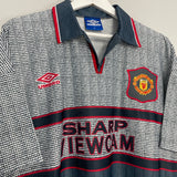 1995/96 MANCHESTER UNITED CANTONA #7 AWAY SHIRT (XL) UMBRO