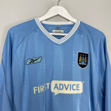 2003/04 MANCHESTER CITY L/S HOME SHIRT (L) REEBOK