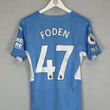 2021/22 MANCHESTER CITY FODEN #47 *MATCH ISSUE* HOME SHIRT (S) PUMA