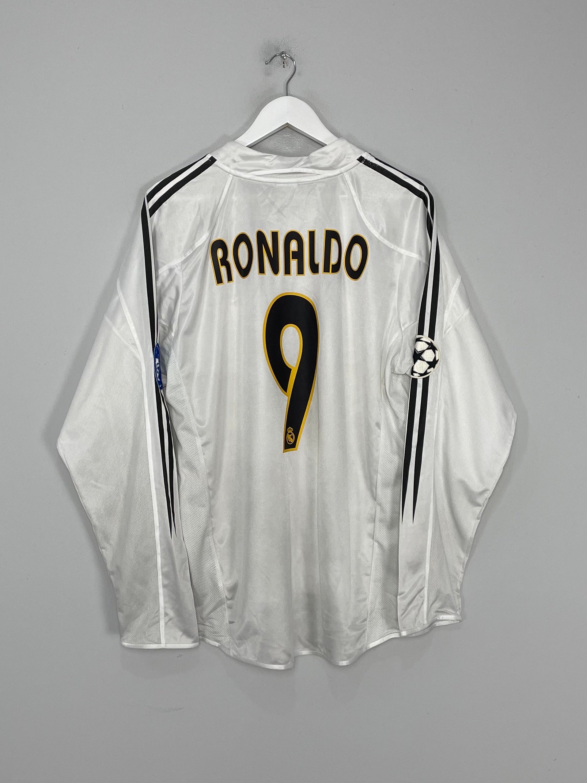 2004/05 REAL MADRID RONALDO #9 L/S C/L HOME SHIRT (L) ADIDAS