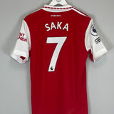 2022/23 ARSENAL SAKA #7 *MATCH WORN* HOME SHIRT (M) ADIDAS