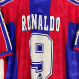 1995/97 BARCELONA RONALDO #9 *PLAYER ISSUE* HOME SHIRT (M) KAPPA