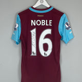 2015/16 WEST HAM NOBLE #16 *MATCH ISSUE + SIGNED* HOME SHIRT (S) UMBRO