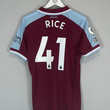 2021/22 WEST HAM RICE #41 *MATCH WORN* HOME SHIRT (M) UMBRO