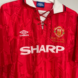 1992/94 MANCHESTER UNITED *CHAMPIONS* HOME SHIRT (XL) UMBRO