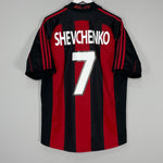 1998/00 AC MILAN SHEVCHENKO #7 HOME SHIRT (L) ADIDAS