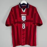 1998/99 ENGLAND GASCOIGNE #8 AWAY SHIRT (L) UMBRO