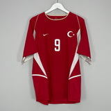 2002/04 TURKEY HAKAN SUKUR #9 HOME SHIRT (L) NIKE