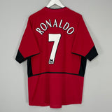 2002/04 MANCHESTER UNITED RONALDO #7 HOME SHIRT (XL) NIKE