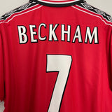 1998/00 MANCHESTER UNITED BECKHAM #7 HOME SHIRT (XL) UMBRO