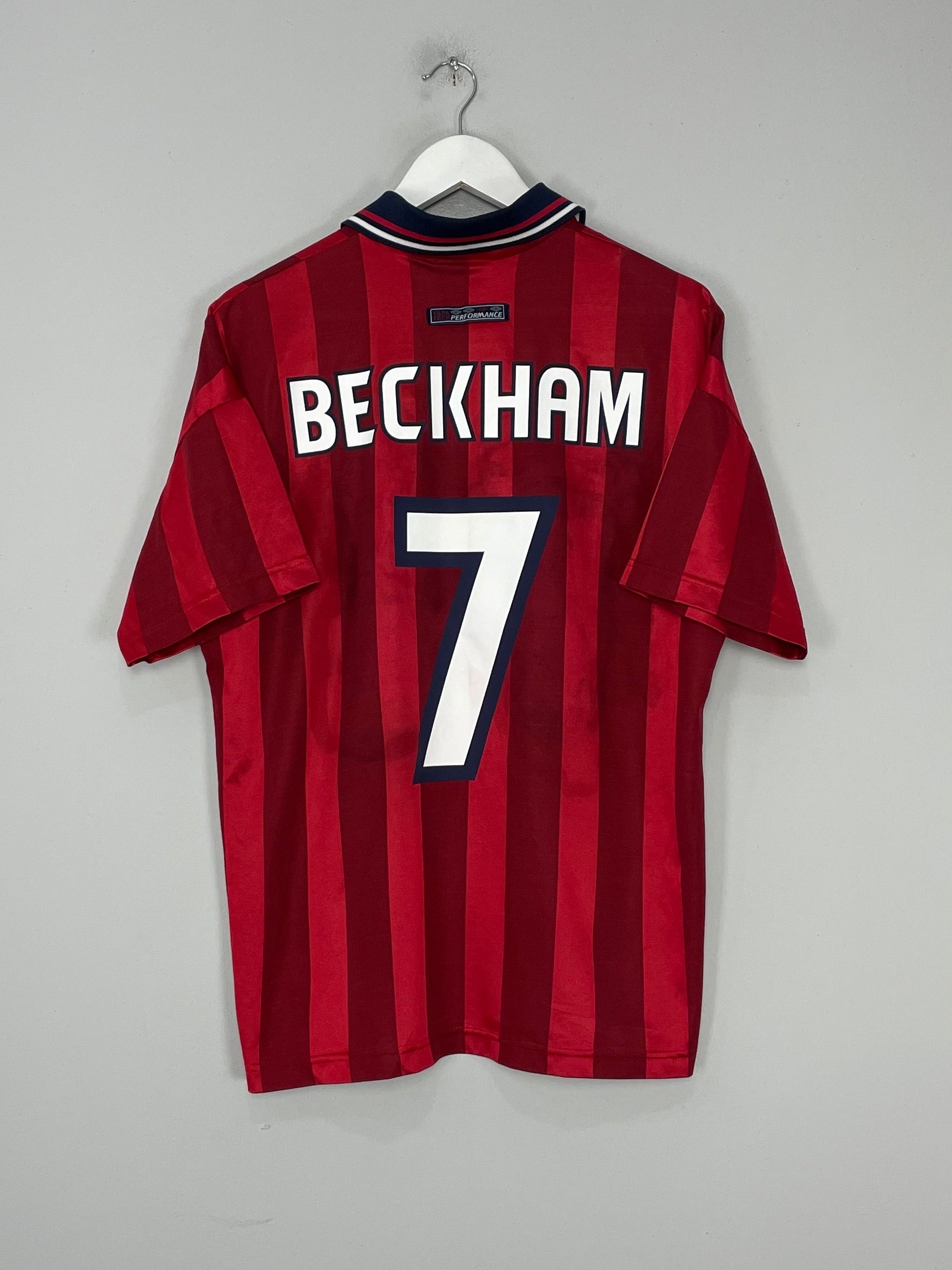 1998/99 ENGLAND BECKHAM #7 AWAY SHIRT (M) UMBRO