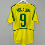 2002/04 BRAZIL RONALDO #9 HOME SHIRT (M) NIKE