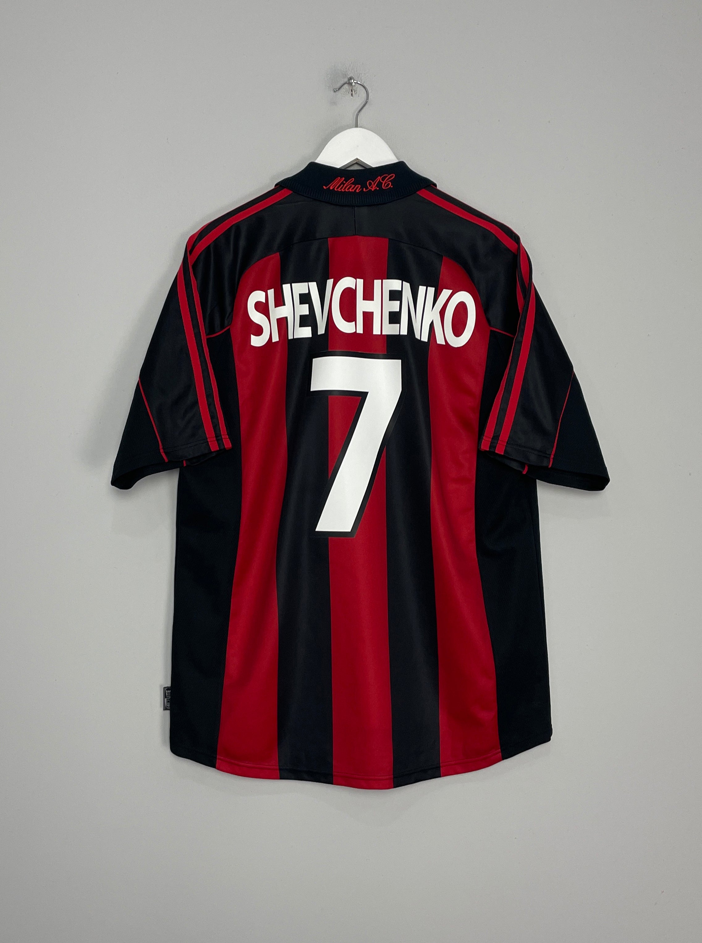 2000/02 AC MILAN SHEVCHENKO #7 HOME SHIRT (L) ADIDAS