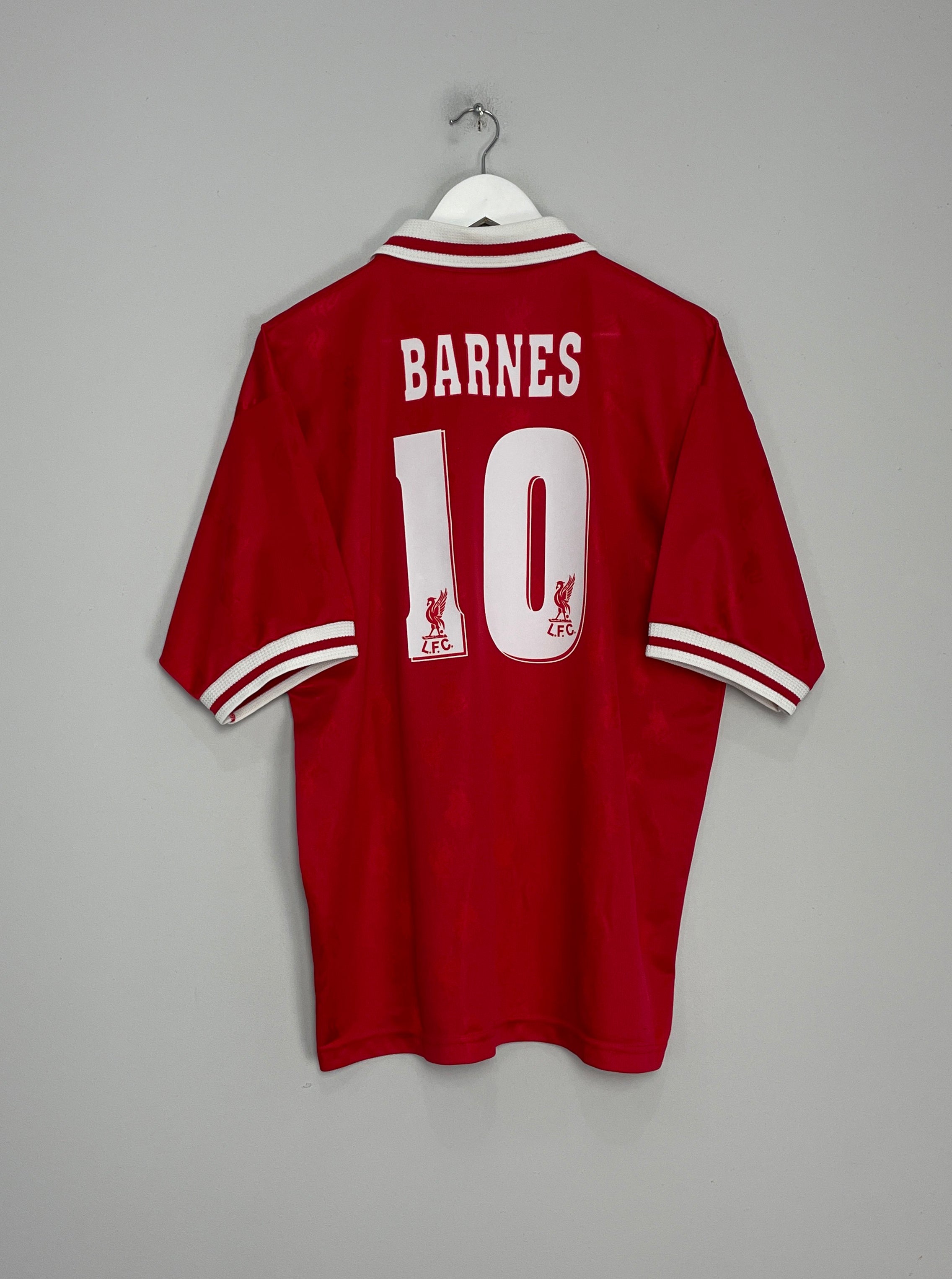 1996/98 LIVERPOOL BARNES #10 HOME SHIRT (L) REEBOK