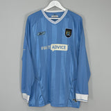 2003/04 MANCHESTER CITY L/S HOME SHIRT (L) REEBOK