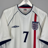 2001/03 ENGLAND BECKHAM #7 HOME SHIRT (XL) UMBRO