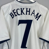 2001/03 ENGLAND BECKHAM #7 HOME SHIRT (XL) UMBRO