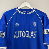 1999/01 CHELSEA ZOLA #25 FA CUP HOME SHIRT (XL) UMBRO