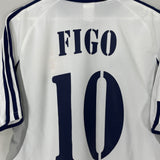 2000/01 REAL MADRID FIGO #10 HOME SHIRT (L) ADIDAS