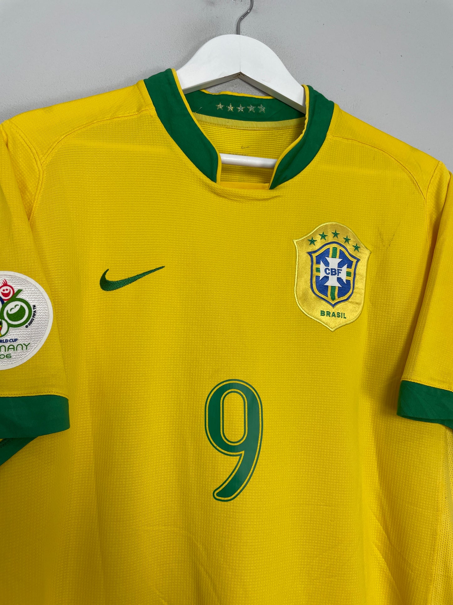 2006/08 BRAZIL RONALDO #9 HOME SHIRT (L) NIKE