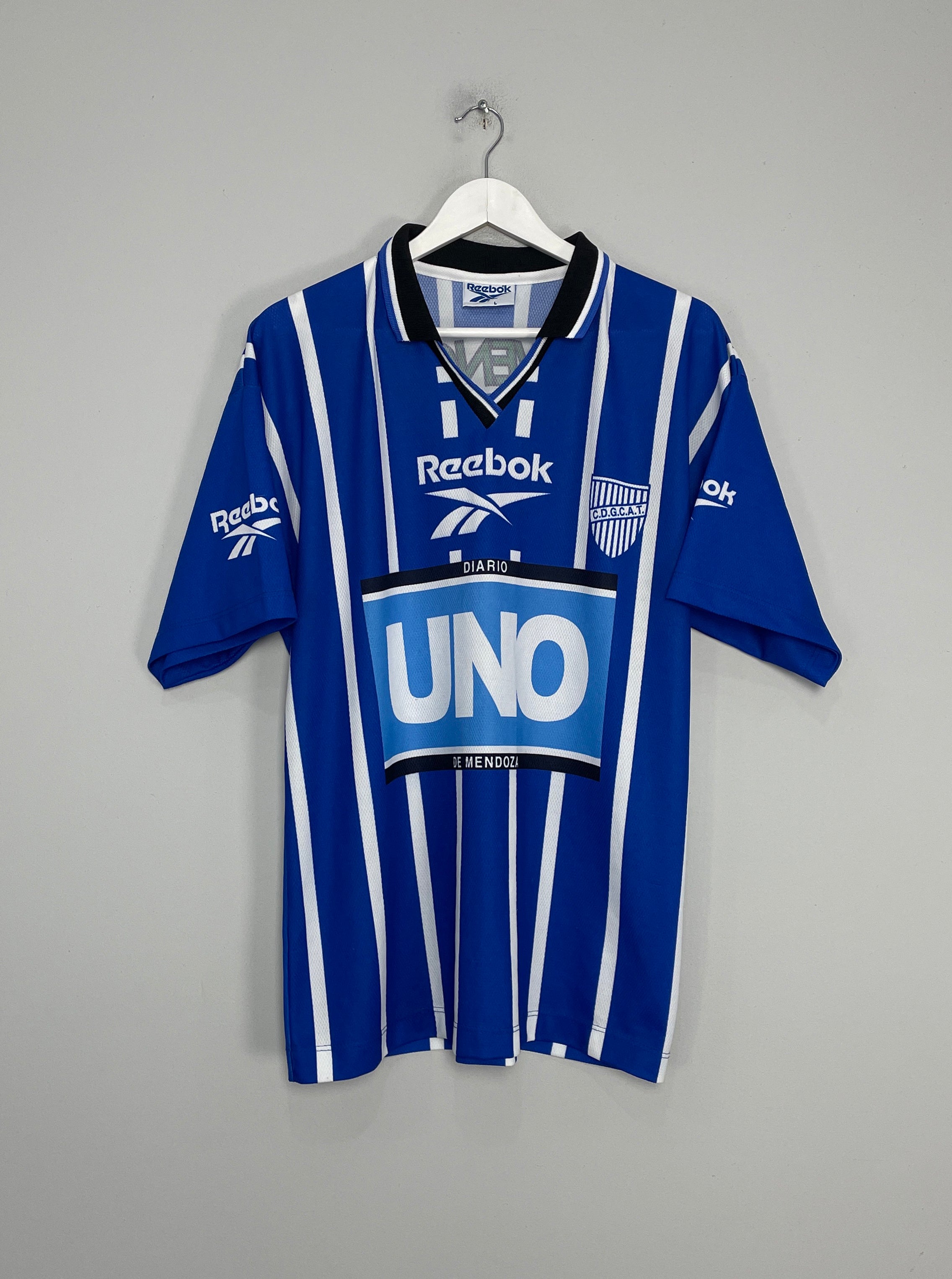 1996/97 GODOY CRUZ HOME SHIRT (L) REEBOK