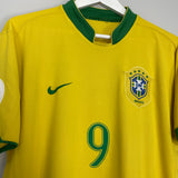 2006/08 BRAZIL RONALDO #9 HOME SHIRT (M) NIKE