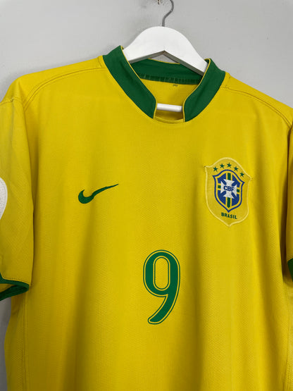 2006/08 BRAZIL RONALDO #9 HOME SHIRT (M) NIKE