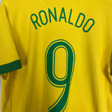 2006/08 BRAZIL RONALDO #9 HOME SHIRT (M) NIKE