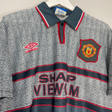 1995/96 MANCHESTER UNITED CANTONA #7 AWAY SHIRT (L) UMBRO