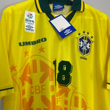 1994/96 BRAZIL RONALDINHO #18 *BNWT* HOME SHIRT (XL) UMBRO