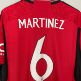 2023/24 MANCHESTER UNITED MARTINEZ #6 HOME SHIRT (XL) ADIDAS